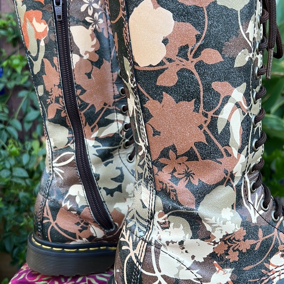 Dr. Martens Cerys Pointed Toe Floral 14 Eye Tall Boots - Picture 10 of 17
